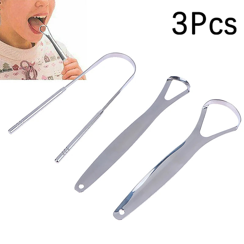 Tongue Scraper Stainless Steel Tongue Cleaner Bad Breath Removal