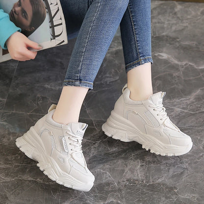 Hidden Heels Sneakers for Women Breathable Mesh Platform Sports Shoes Woman