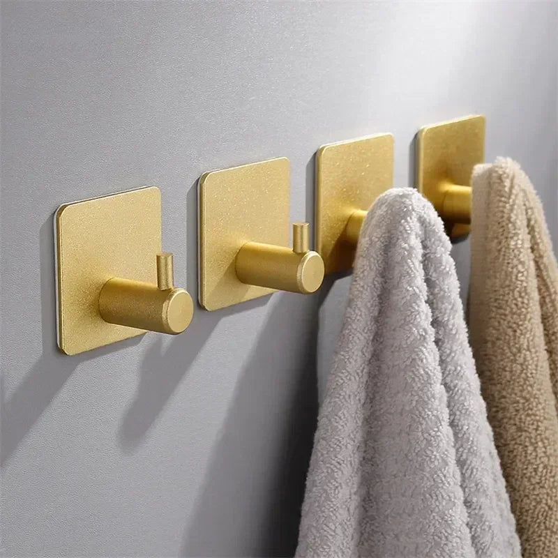 Wall Door Hook Key Rack Kitchen Towel Hanger Aluminum Towel Coat Robe Hook