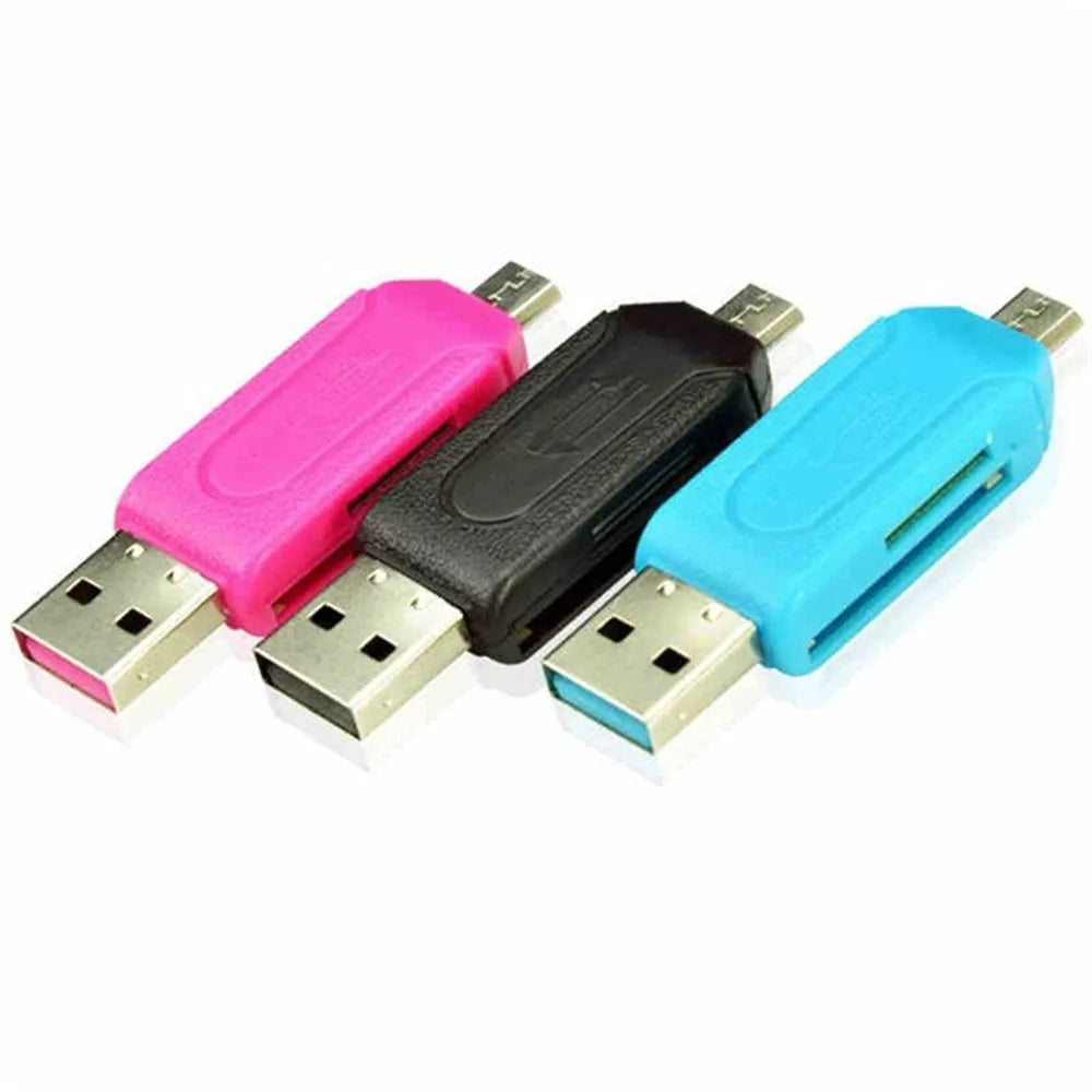 Micro USB Charger Converter 2 in 1 SD TF Card Reader Micro USB OTG Adapter for Samsung