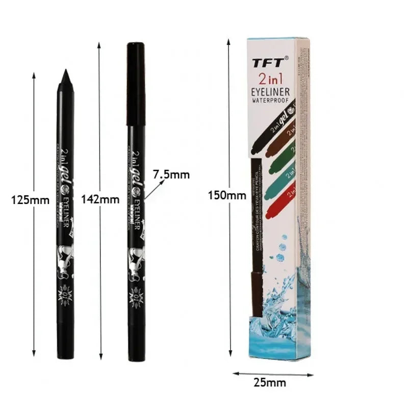 Long Lasting Eyeliner Pencil Colorful Pigment Waterproof Blue Black White Color Gel Eye Liner Pen