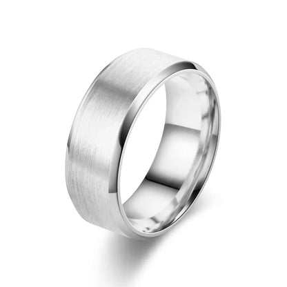 Surface Brushed Stainless Steel Ring for Women