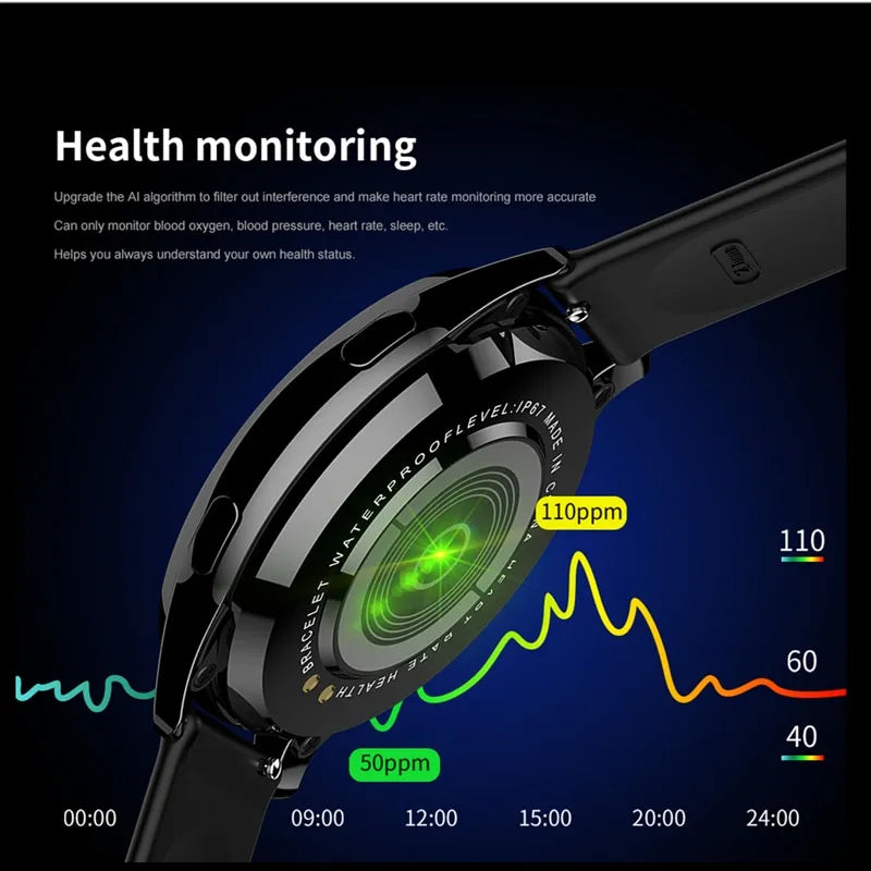 Men Smart Watch Women Heart Rate Blood Pressure Monitoring Bluetooth Call