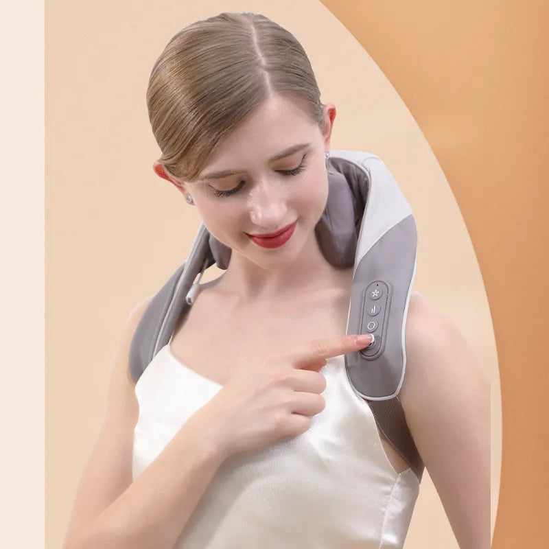 Neck and Back Massager with Soothing Heat  Wireless Electric Deep Tissue