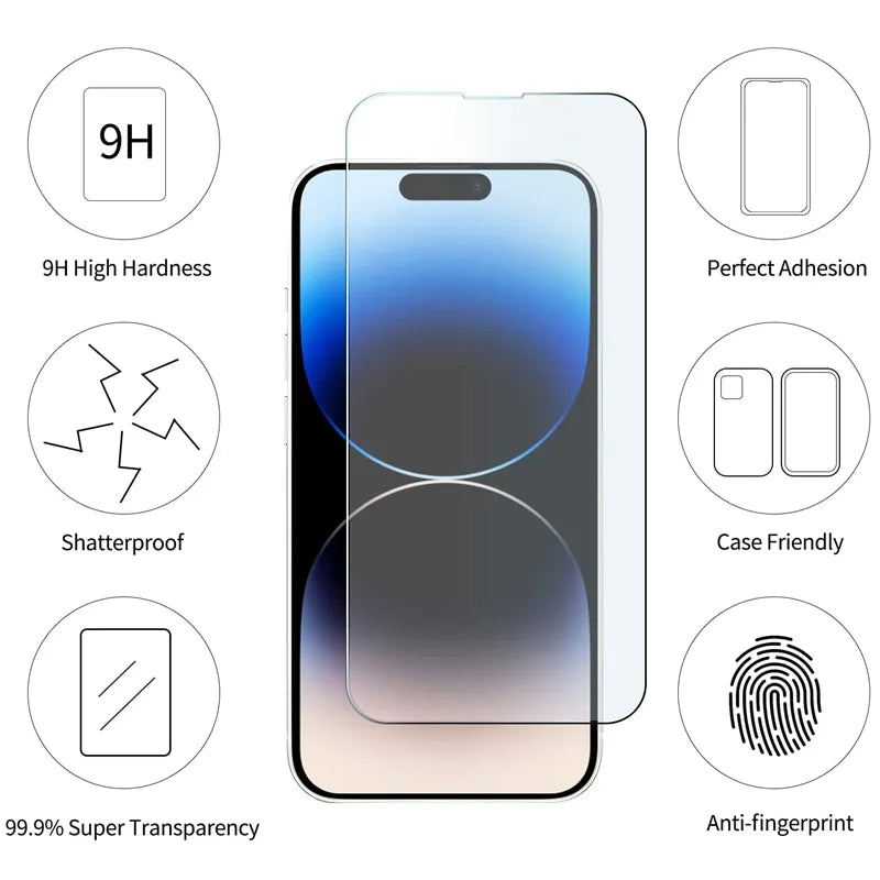 Tempered Glass for IPhone 14 13 12 11 Pro Max Screen Protector