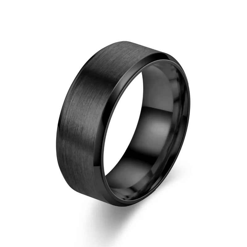 Surface Brushed Stainless Steel Ring for Women