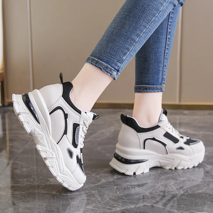 Hidden Heels Sneakers for Women Breathable Mesh Platform Sports Shoes Woman