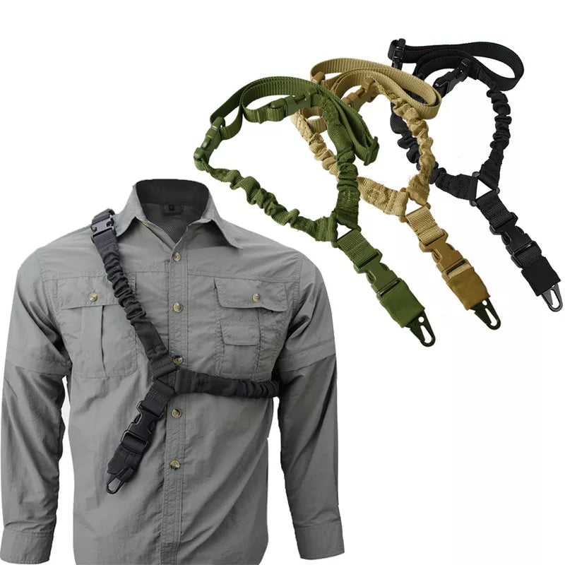 Tactical Gear Tactical Single Point Gun Sling Shoulder Strap Rifle Rope Belt with Metal Buckle