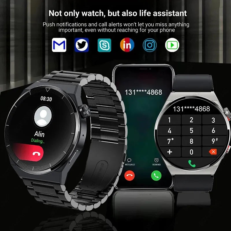 Smart Watch Men AMOLED 390*390 HD Screen Heart Rate Bluetooth Call Waterproof