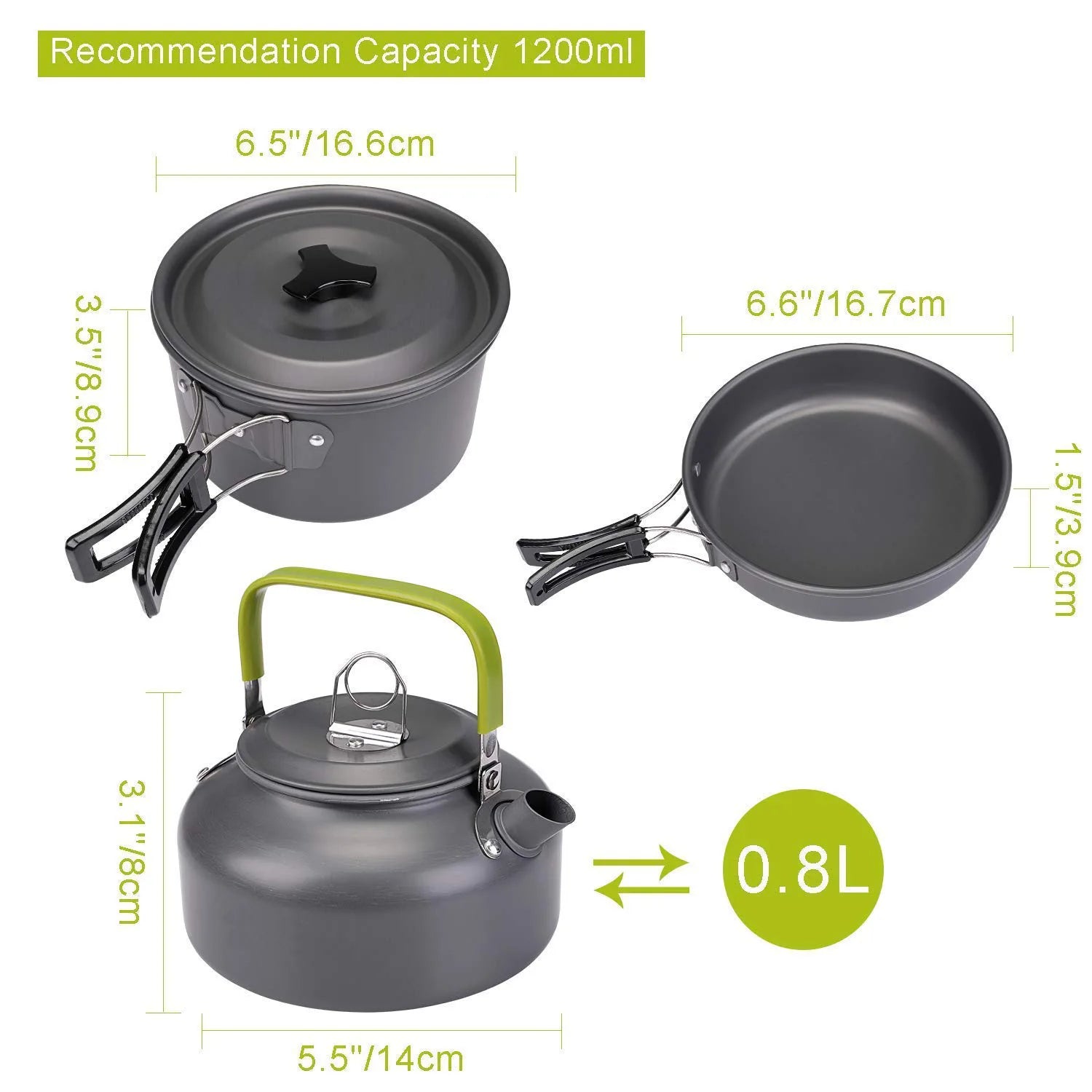 Camping Cookware Kit Outdoor Aluminum Lightweight Equipment Camping Cooking Kit