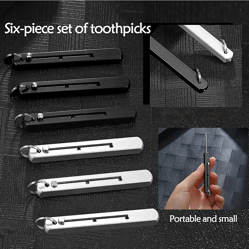 Portable Titanium Toothpicks Pocket Toothpick Metal Toothpick Holder Outdoor Picnic Camping