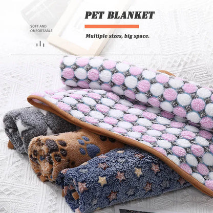 Soft And Fluffy Pet Dog Blanket Printing Pet Mat Warm Breathable Skin Friendly