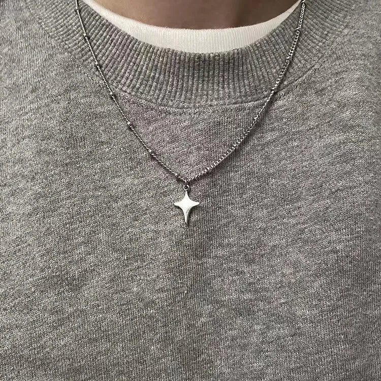 Star Hollow Choker Necklace Pendant Neck for Women Men&