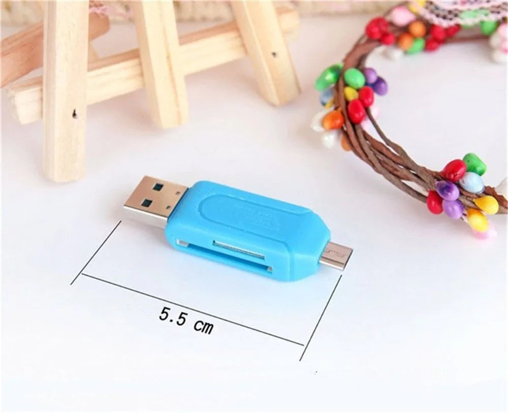 Micro USB Charger Converter 2 in 1 SD TF Card Reader Micro USB OTG Adapter for Samsung