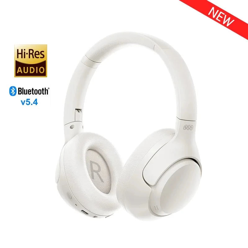 Wireless Headphones Bluetooth 5.4 Hi-Res Audio Over Ear Headset 43dB Hybrid Active Noise