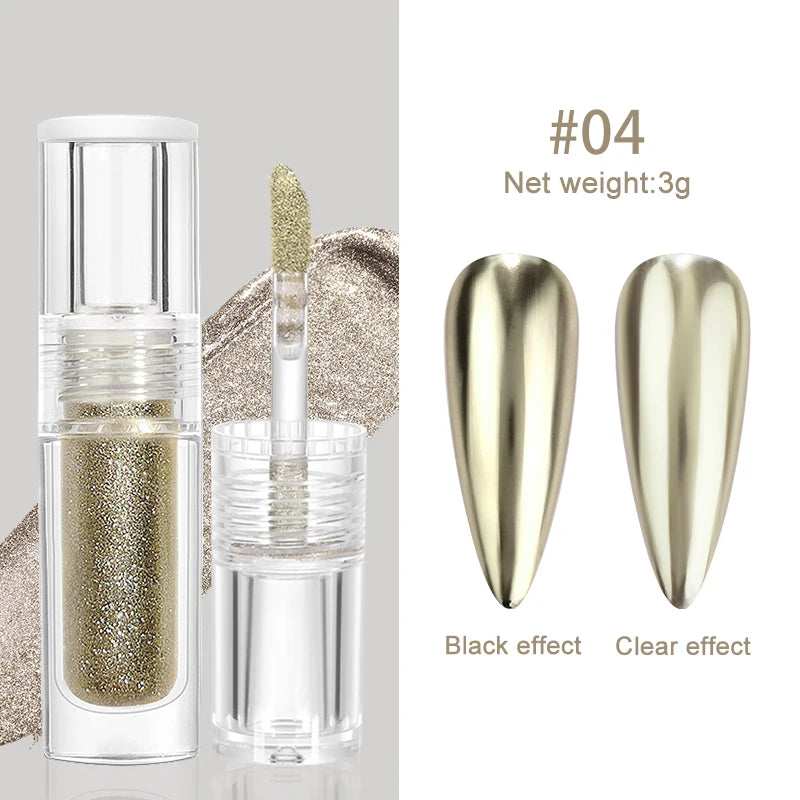 Metal Effect Nail Glitter Gold Nail Art UV Gel Polish Chrome Flakes Dust