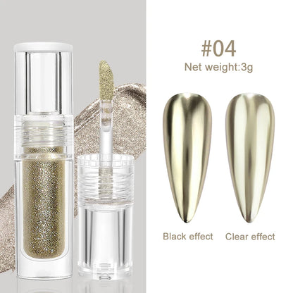 Metal Effect Nail Glitter Gold Nail Art UV Gel Polish Chrome Flakes Dust