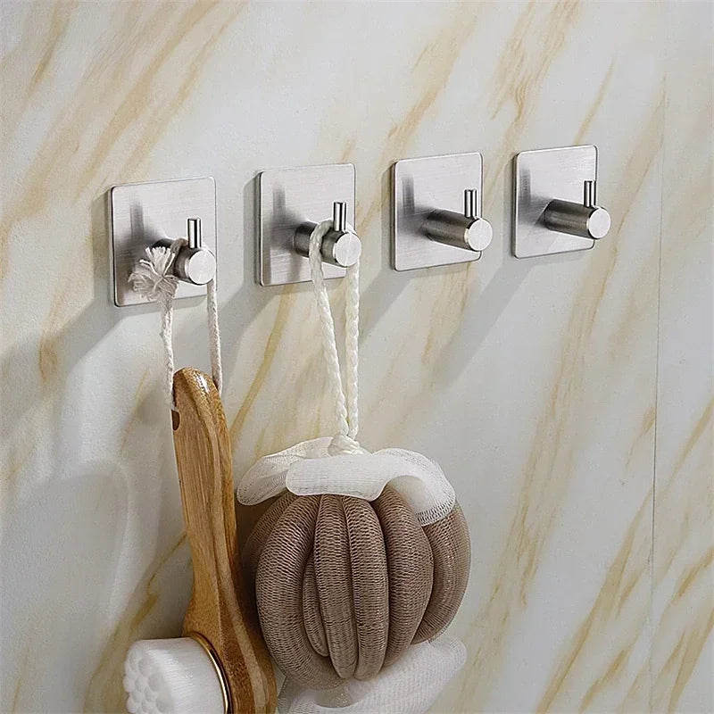 Wall Door Hook Key Rack Kitchen Towel Hanger Aluminum Towel Coat Robe Hook