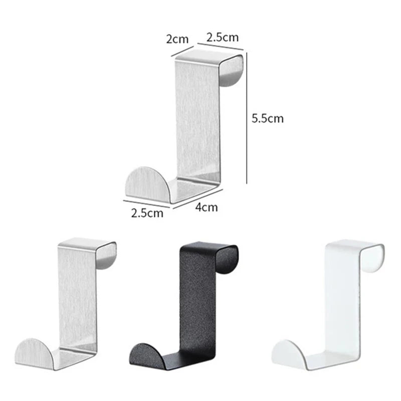 Z-Shaped Bathroom Cabinet Door Hook Stainless Steel Door Rear Hanger Keychain Coat Hook