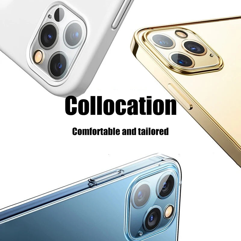 4Pcs Full Cover Protective Glass for Iphone 11 12 13 Pro XS Max Camera Protector