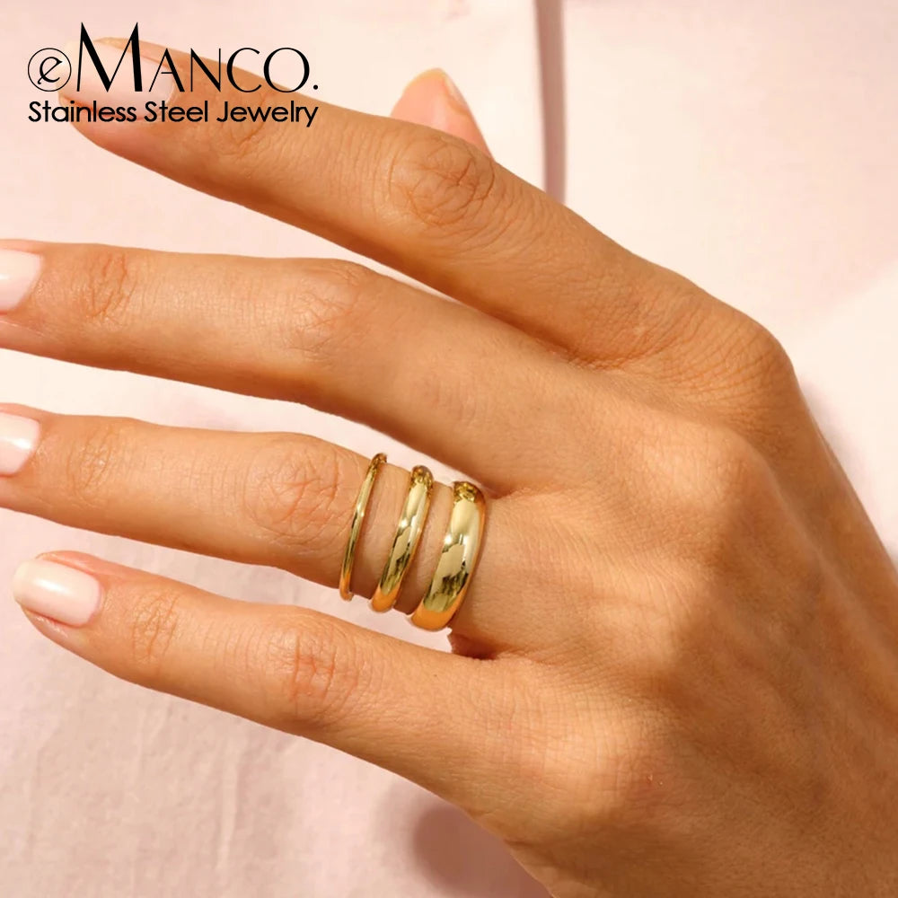 Stainless Steel e-Manco Classic Style Rings for Women