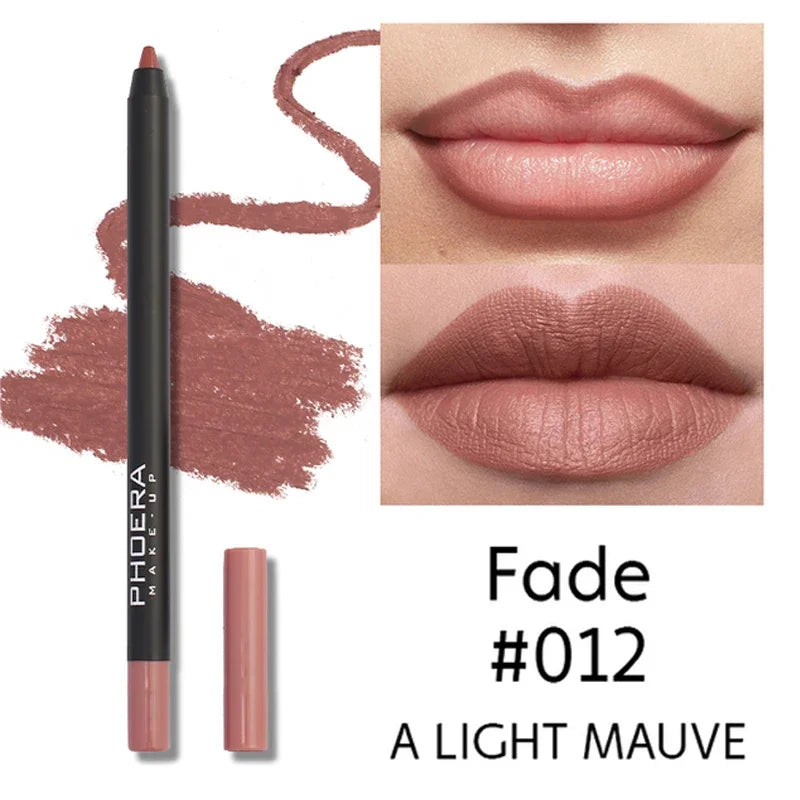 Waterproof Matte Lipliner Pencil Sexy Red Contour Tint Lasting Non-stick Cup Moisturising Lips