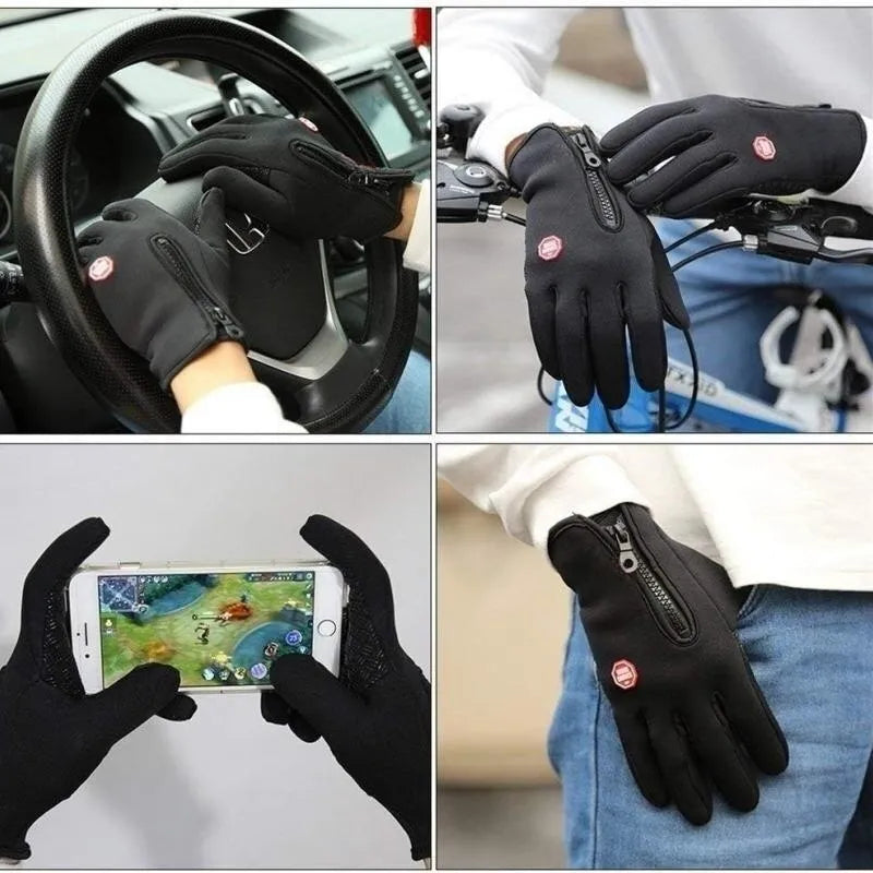 Waterproof Windproof Snowboard Motorcycle Riding Driving Warm Touchscreen Zipper Glove