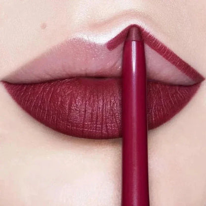 Waterproof Matte Lipliner Pencil Sexy Red Contour Tint Lasting Non-stick Cup Moisturising Lips