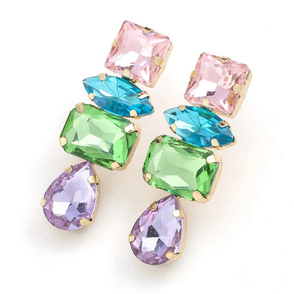 Rhinestone Water Drop Dangle Earrings for Women