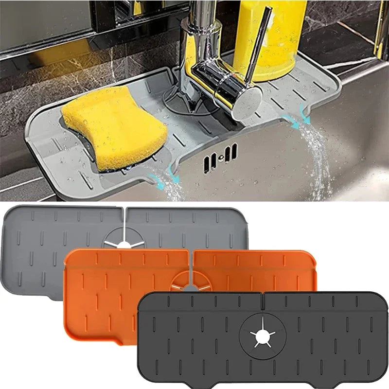 Absorbent Mat Silicon Kitchen Sink Splash Guard Drain Pad Water Splash Catcher Mats