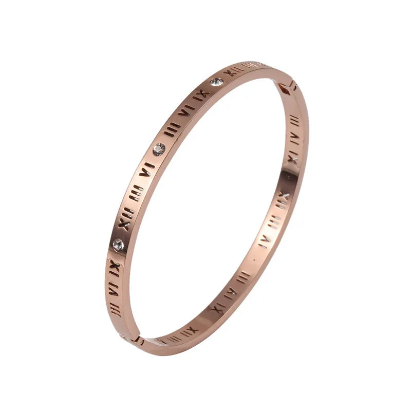 Stainless Steel Roman Numerals Bracelet For Women