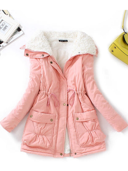 Cotton Coat Women Slim Snow Outwear Medium-long Wadded Jacket Thick Cotton Padded Warm Cotton