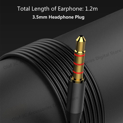 3.5mm Wired Headphones In Ear Headset Wired Earphones with Microphone Bass Stereo Earbuds