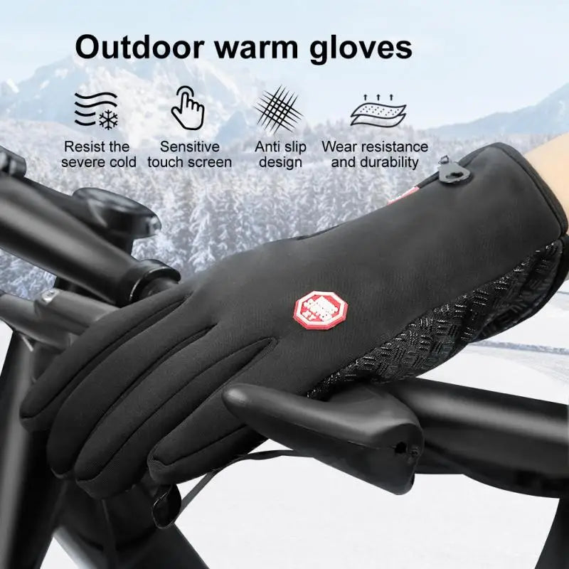 Waterproof Windproof Snowboard Motorcycle Riding Driving Warm Touchscreen Zipper Glove