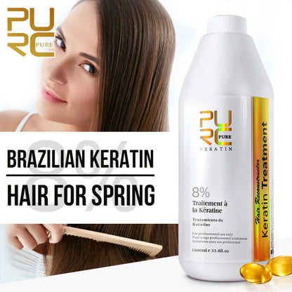 Keratin Hair Treatment Formalin Pure Keratin Straightening Smoothing for Hair Hot