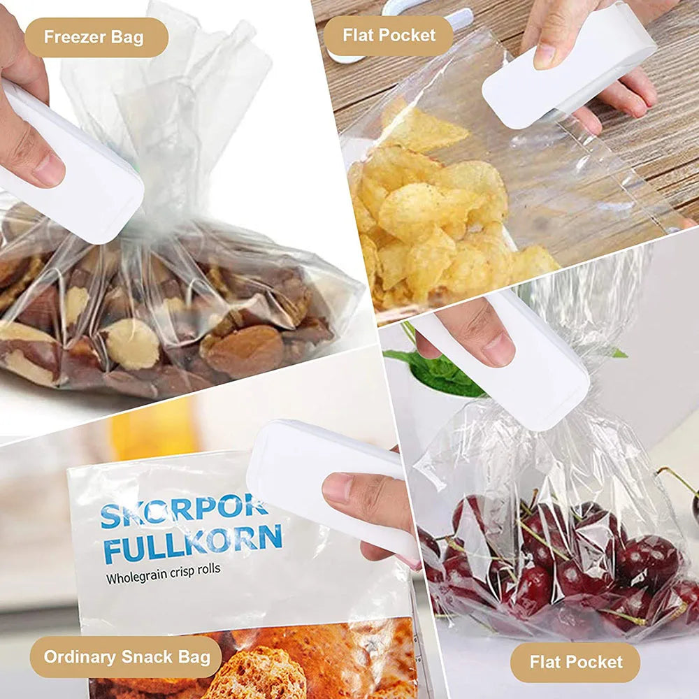 Mini Heat Bag Sealing Machine Sealer Bags Thermal Plastic Food Bag Closure Portable Sealer